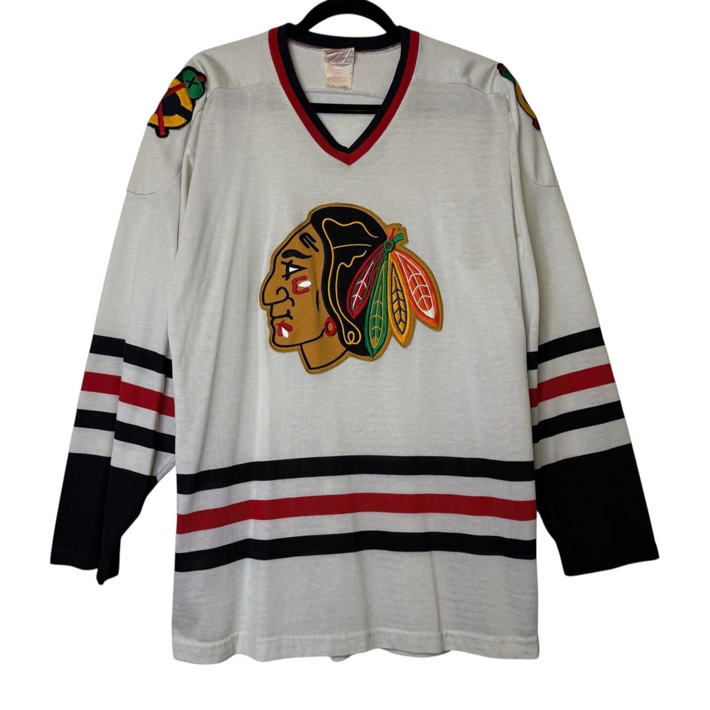 Vintage Chicago Blackhawks NHL Hockey Jersey XL 70s 80s Sandowknit